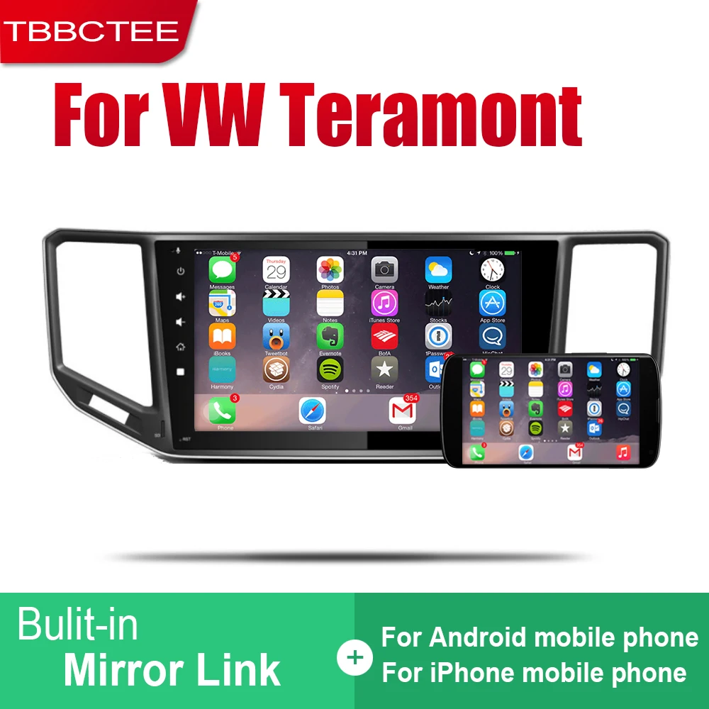 TBBCTEE Android 2 Din Авто Радио для Volkswagen VW teramont~ автомобильный мультимедийный плеер gps навигационная система Радио стерео