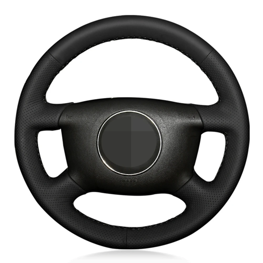 Car Steering Wheel Cover Black Artificial Leather For Audi A2 (8Z) A3 (8L) Sprotback A4 (B5 B6) Avant A6 (C5) A8 (D2) S4 | Автомобили и
