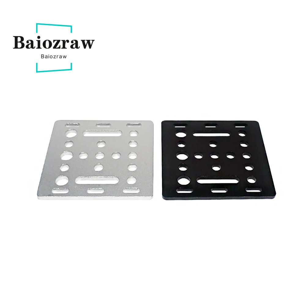 3D Printer Part Openbuilds V-Slot Gantry Plate 20mm Black Sand Blasting 65.5mmx65.5mmx3mm Without Wheel Dropshipping