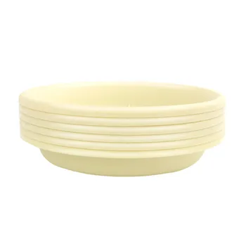 

6pcs Round Shape Resin Flower Pot Tray Pot Saucer Succulent Potted Plate for Planter Use (Light Yellow Number 5)