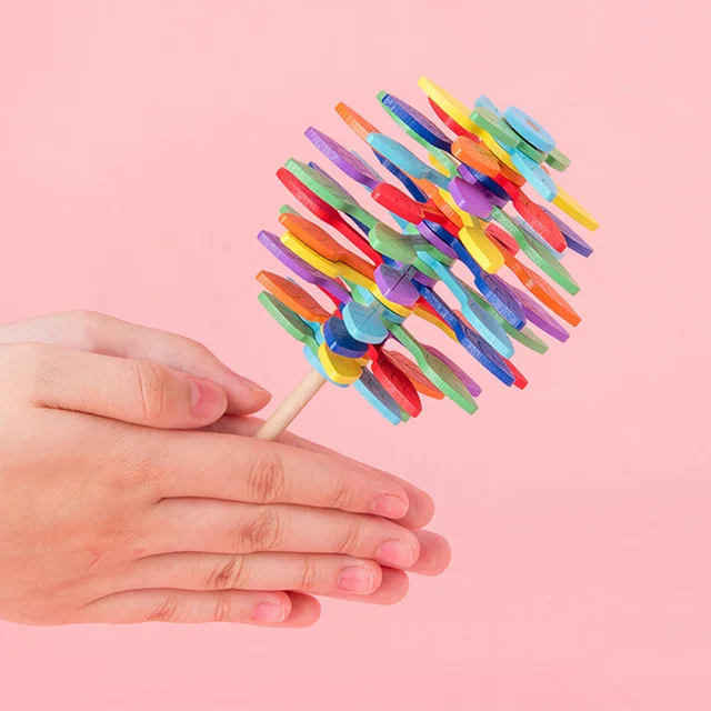 Spiral Lollipops Rotating Spin Toy Wooden Figet Fibonacci Sequence Anxiety And Stress Relief For Adults Kids Antistress 1