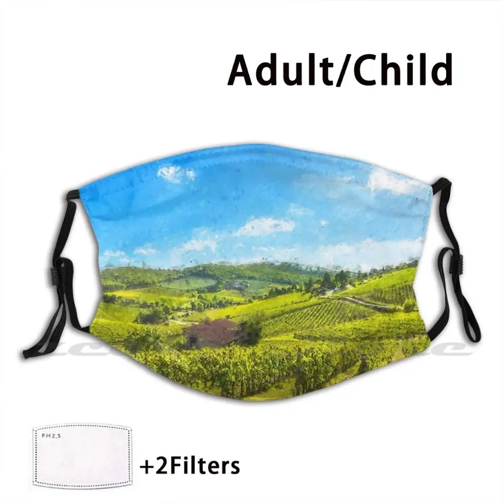 

Chianti , Tuscany Mask Cloth Washable DIY Filter Pm2.5 Adult Kids Tuscany Hills Of Tuscany Chianti Chianti Region Chianti Hills