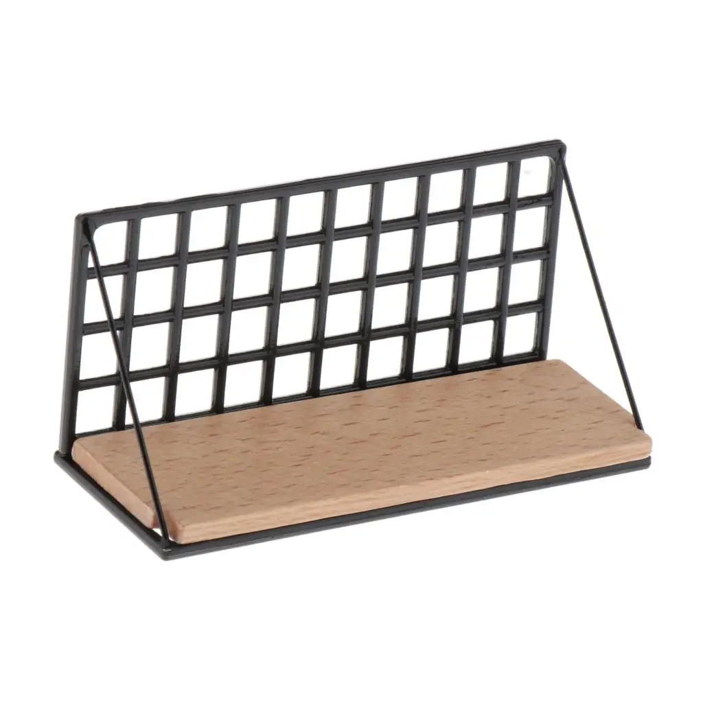 1/12 Dollhouse Metal Wall Storage Shelf Display Hanging Shelving Room Decoration (Black)