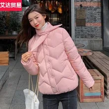 AliExpress, стиль, хлопковая стеганая одежда для женщин, зима, корейский стиль, короткий пуховик, хлопковая стеганая одежда, большой размер L
