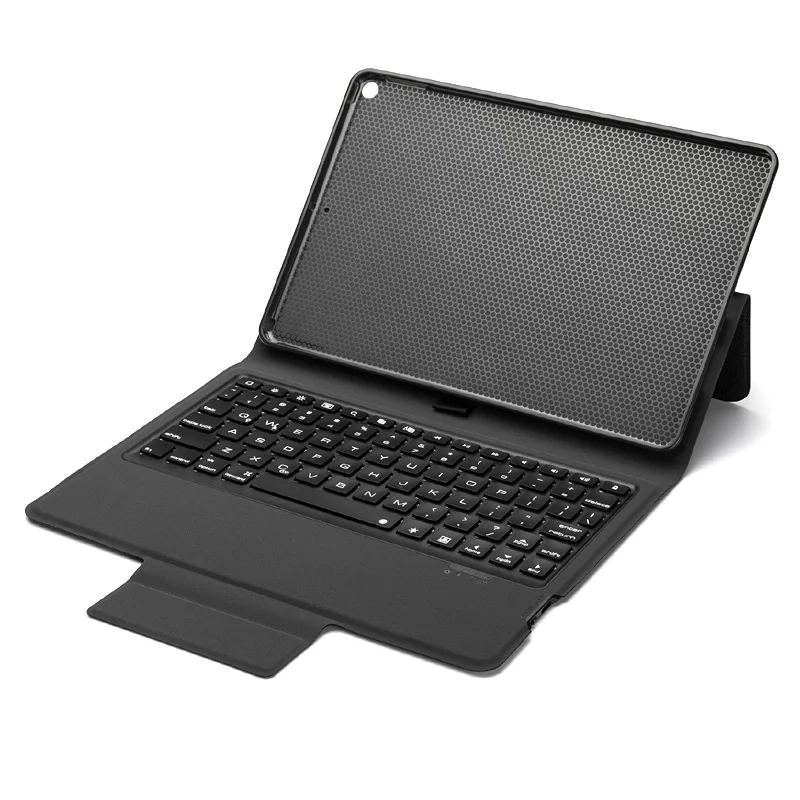 7 цветов задняя подсветка Беспроводная Bluetooth клавиатура чехол для ipad 10,2 Авто Режим сна/Пробуждение защитный чехол для ipad 10,2 - Цвет: Черный