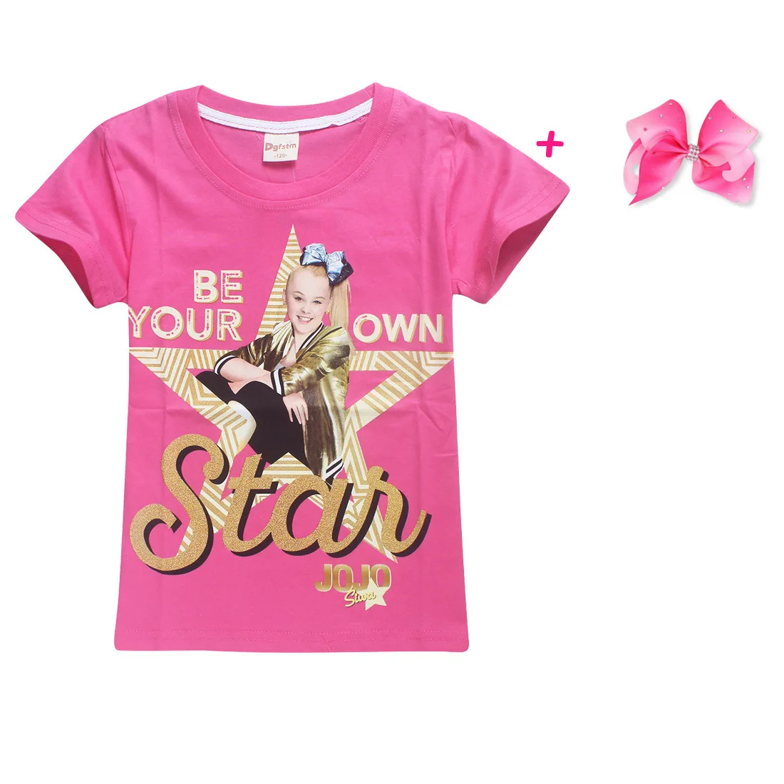 JOJO SIWA/хлопковая летняя футболка с короткими рукавами для девочек, детская футболка для девочек-младенцев подростковые топы, детская одежда