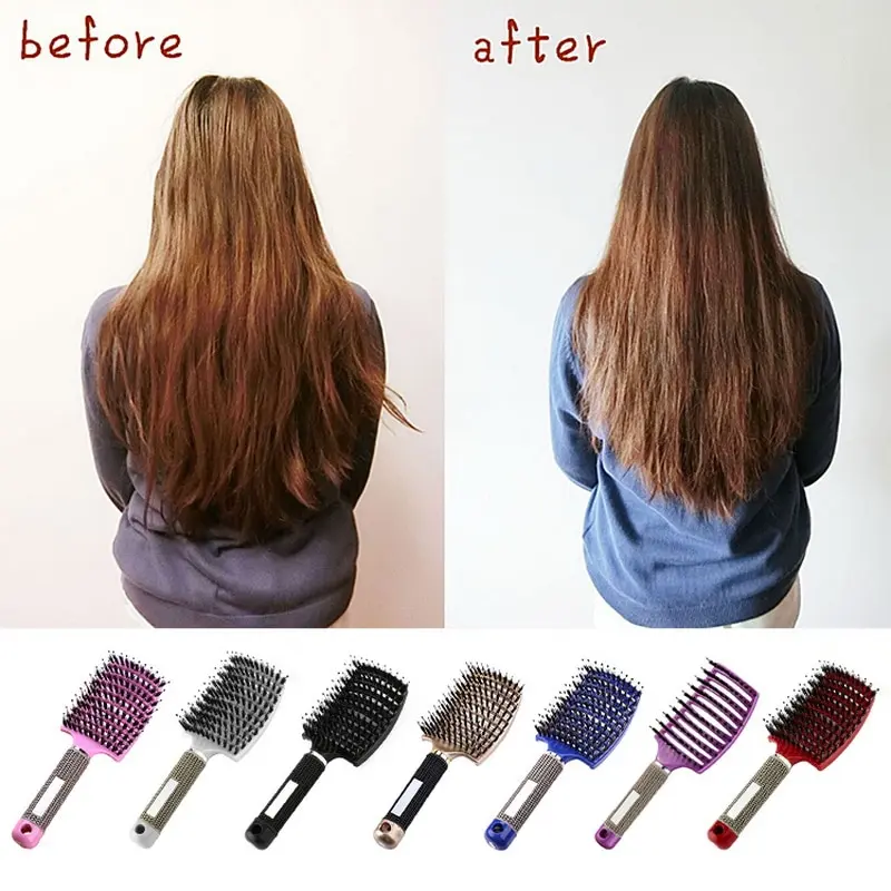 

Hair Scalp Massage Comb Girls Hairbrush Bristle Nylon Women Wet Curly Detangle Hair Brush for Salon Hairdressing Styling Tools