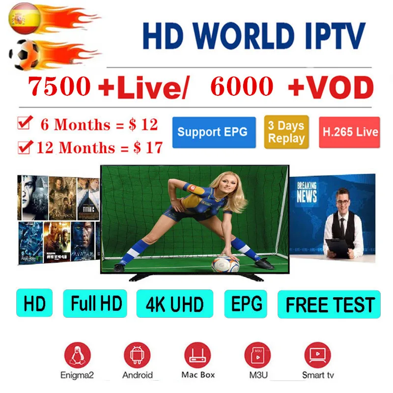 #*Cheap 7500+ Channels 1 Year Europe m3u IPTV Portugal Spain Germany Dutch Albania EX YU itpv Server For IPTV Smart TV Box Android IOS