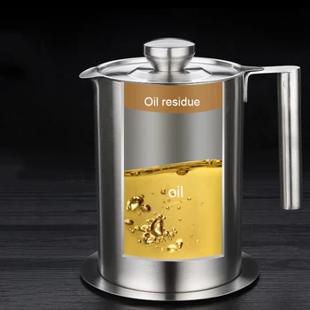 

Stainless Steel Kitchen Cooking Oil Filter Pot Soup Grease Strainer Separator Large Capacity FP8