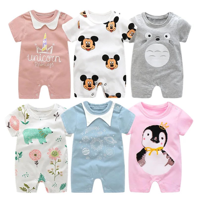 2020 cartoon Unisex Newborn Baby Clothes pure cotton Summer Rompers Kids Baby Girl Jumpsuit Toddler Costume for boys romper
