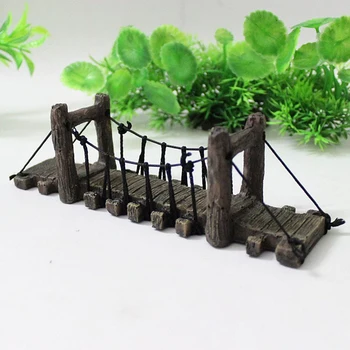

1 PCS Fish Tank Decoration Bridge Aquarium Decoration Fish Shrimp Turtle Climbing Platform Resin Rope Bridge Landscaping Crafts