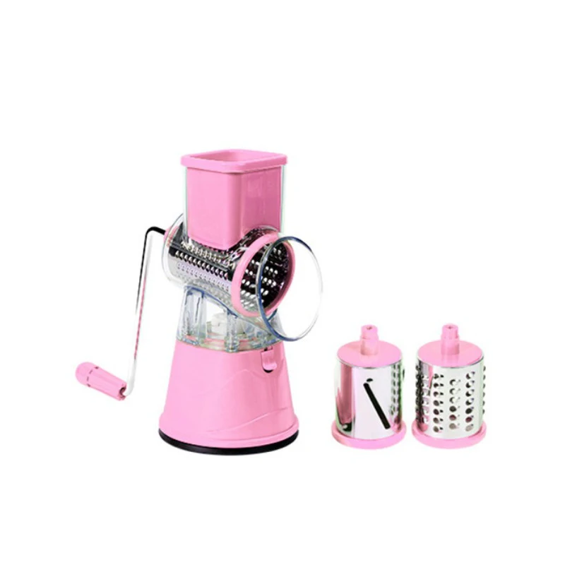 pink Овощерезка круглый слайсер картофель морковь сыра Измельчитель кухонный комбайн овощерезка кухонный ролик гаджеты инструмент - Цвет: pink