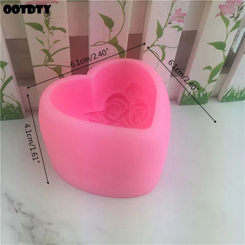 3D Сердце розы Силиконовые формы для мыла DIY глиняные свечи для изготовления торта шоколада украшения выпечки Плесень инструмент