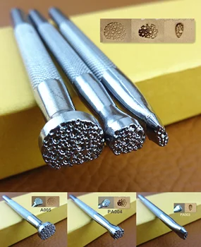 

3pc Leather Craft Carving Stamping Stamper Emboss Print Punch Tool Chisel Pricking Iron Edger Creaser Groover Skiver Beveler Awl