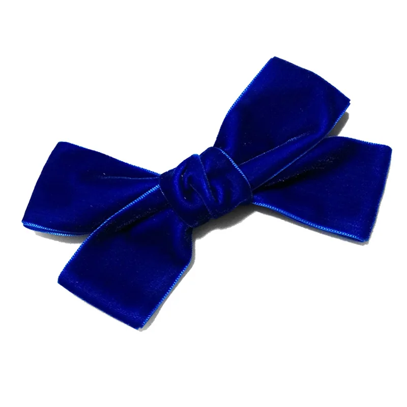 royal blue 12 шт., разноцветные бархатные банты для волос, элегантные женские аксессуары для волос, заколки для волос ручной работы, заколки для волос для женщин - Цвет: royal blue