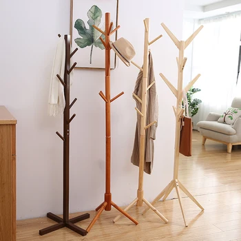 

Household Coat Rack Solid Wood Hanger Bedroom Simple Floor Simple Office Living Room Hanging Clothes Hanger