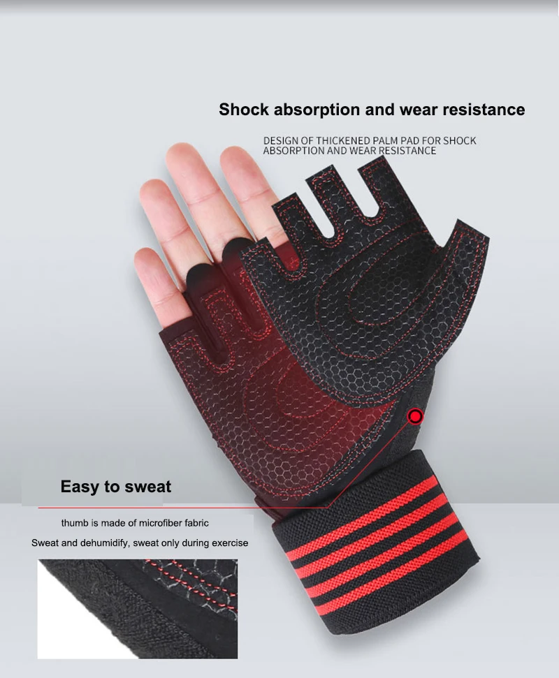 Спортивные перчатки для тяжелой атлетики с поддержкой запястья, дышащие и нескользящие, полная защита ладоней для мужчин и женщин