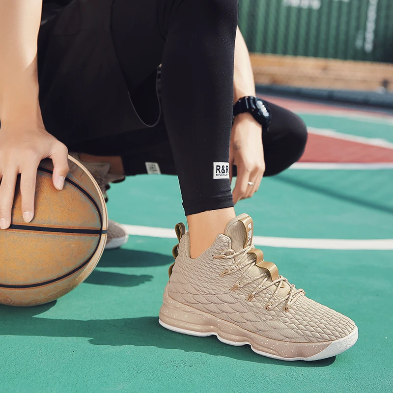 YHKLERZU/Новинка года; стильные дышащие баскетбольные кроссовки; мужские высокие противоударные кроссовки; женские нескользящие спортивные мужские кроссовки Lebron