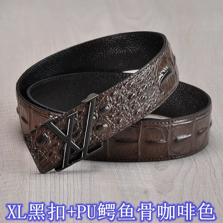 new High quality men's genuine leather belt designer belts men luxury male belts for men fashion vintage pin buckle for - Цвет: 6