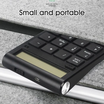 

2.4G Digital Display Non Slip USB Receiver Ultra Thin Numeric Keypad Accounting Office Supplies Wireless Keyboard Ergonomic