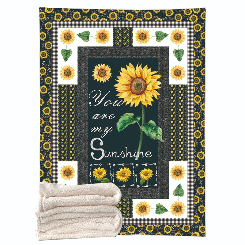 Sunshine Sunflowers узор домашний плед диван кровать теплая мягкая зимняя одеяло многофункциональная кроватка покрывало - Цвет: Model 1