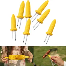 10/12PCS Corn On The Cob Holders Stainless Steel BBQ Prongs Skewers Forks Party