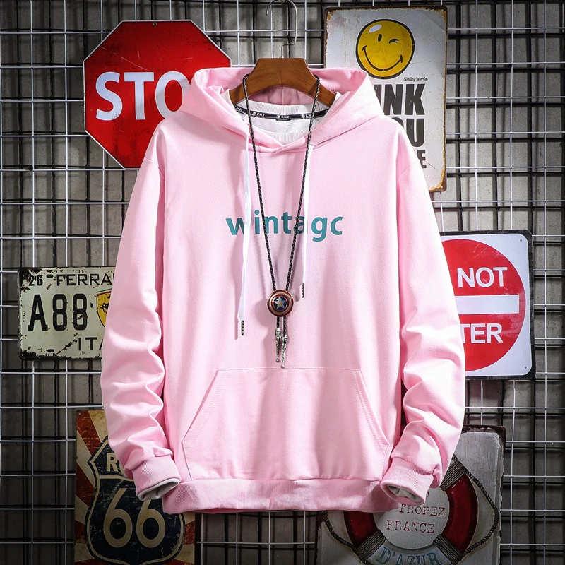 Sudaderas con capucha nuevas de color de otoño para hombre versión coreana Techwear, Sudadera con capucha pareja a la moda, Jersey holgado para hombre, ropa informal estilo hop|Sudaderas con