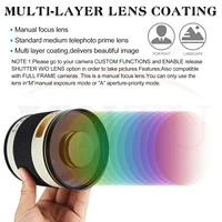 JINTU 500mm F/6.3 Manual focus Mirrorless Telephoto Mirror Lens + T2 adapter for Canon EOS EF EF-S Mount DSLR Camera White - Image 5