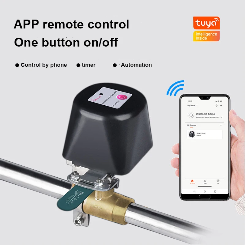 Wofea wifi датчик воды с автоматическим запорным клапаном умная сирена Автоматизация совместима с Alexa