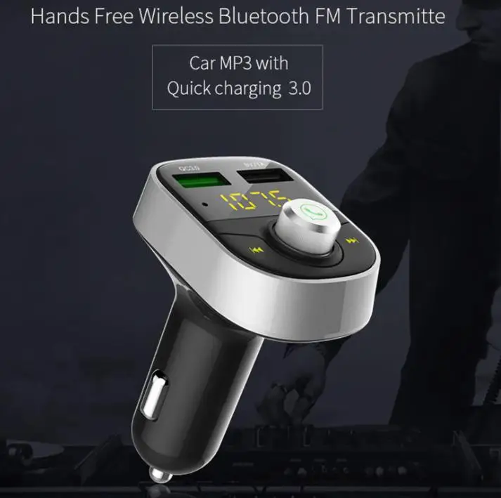 10 шт. QC3.0 Bluetooth fm-передатчик быстрое зарядное устройство 3,0 Автомобильный MP3 аудио музыкальный плеер двойной USB Радио автомобильный комплект