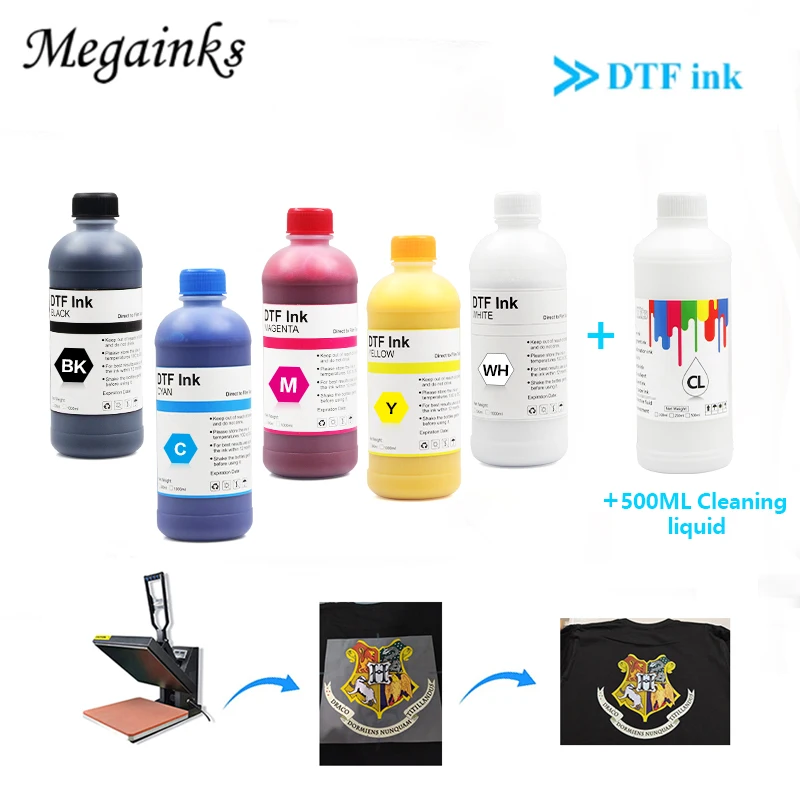 

500ML*6PCS DTF INK & 500ML clean For DTF Ink For Epson L1800 L800 L805 I3200 modified printer DTF Direct Transfer Film PET Film