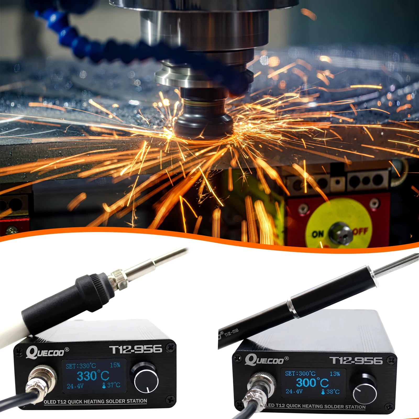 US $54.13 T12956 Digital Display Soldering Station SC OLED 13 Inch V21S Controller Metal Handle And T12 Soldering Iron Tips