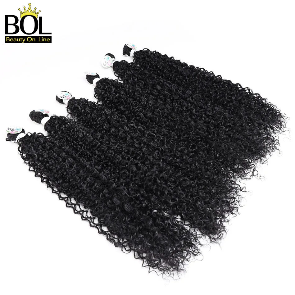 BOL Synthetic Hair Weave Jerry Curly Hair Bundles 3/6/9pcs/Lot Natural Black Soft Long Extensions for Women Daily Use hair extensions