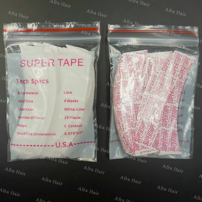 Supertape от True Tape 36 шт./лот, мужской парик, базовая лента, супер качество, водонепроницаемая лента для волос, парик T004