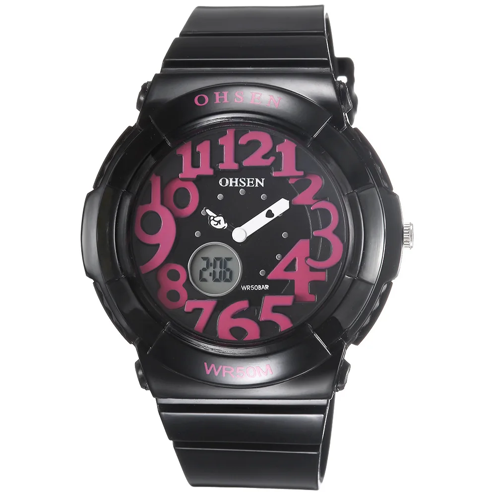 

Hot Selling Ohsen Onsun Ad1511 Multi-functional Dual Display Electronic Waterproof Outdoor New Style LED Watch
