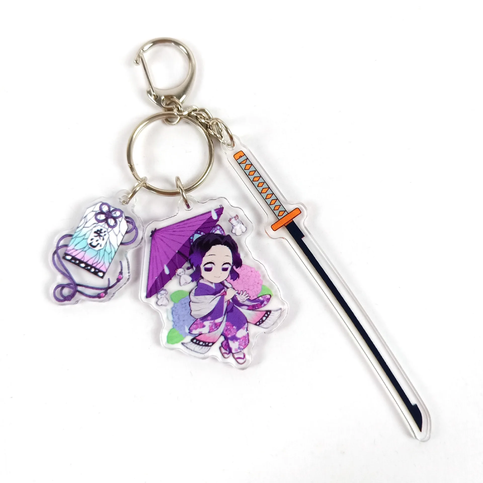 13 Styles Anime Demon Slayer Acrylic Keychain Rengoku Kyoujurou Uzui Tengen Himejima Gyoumei Genya Props Keyring Gifts Pendant anime maid outfit Cosplay Costumes