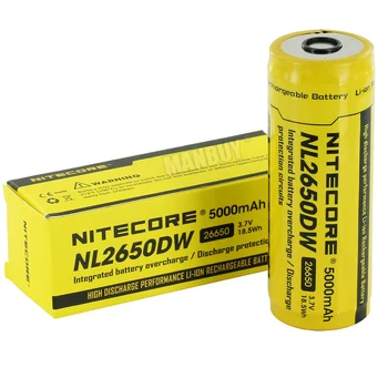 

NITECORE NL2650DW 26650 5000mAh 3.7V 18.5Wh Protected Lithium-Ion Custom Rechargeable Battery for R40 Flashlight FREE SHIPPING