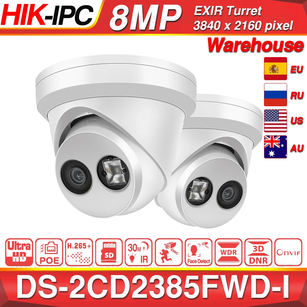 Hikvision оригинальная IP камера DS 2CD2385FWD I 8 Мп сетевая видеонаблюдения H.265 POE WDR SD слот
