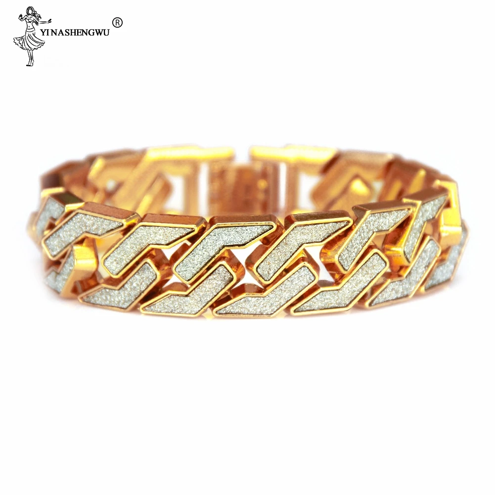 Пескоструйные браслеты, кубинские звенья цепи, сплав, льдом, хип-хоп, золотой, серебряный тон, тяжелый 8 дюймов, 17 мм, мужской шикарный браслет для мужчин и женщин