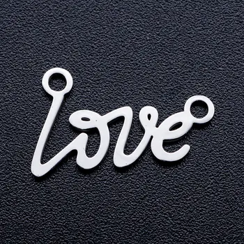 

10pcs/lot Love Connector DIY Jewelry Charms Wholesale 100% Stainless Steel Finding Charm Supplies Dropshipping