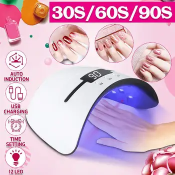 

UV Lamp For Manicure 36W LED Nail Dryer Lamp Sun Light Curings All Gel Polish Drying UV Gel USB Smart Timing Nail Art Tools kits
