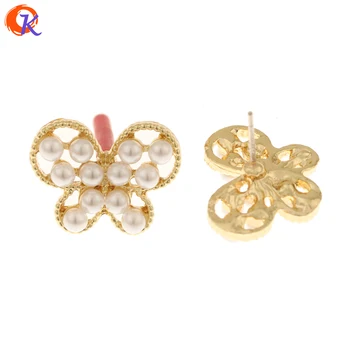 

Cordial Design 50Pcs 14*18MM Imitation Pearl Earrings Stud/Butterfly Shape/Hand Made/Earring Findings/DIY Jewelry Accessories