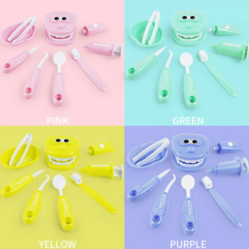 9PCS Children Simulation Oral Dental Nurse Education Role Playing Learning Toy Game Medical Kit