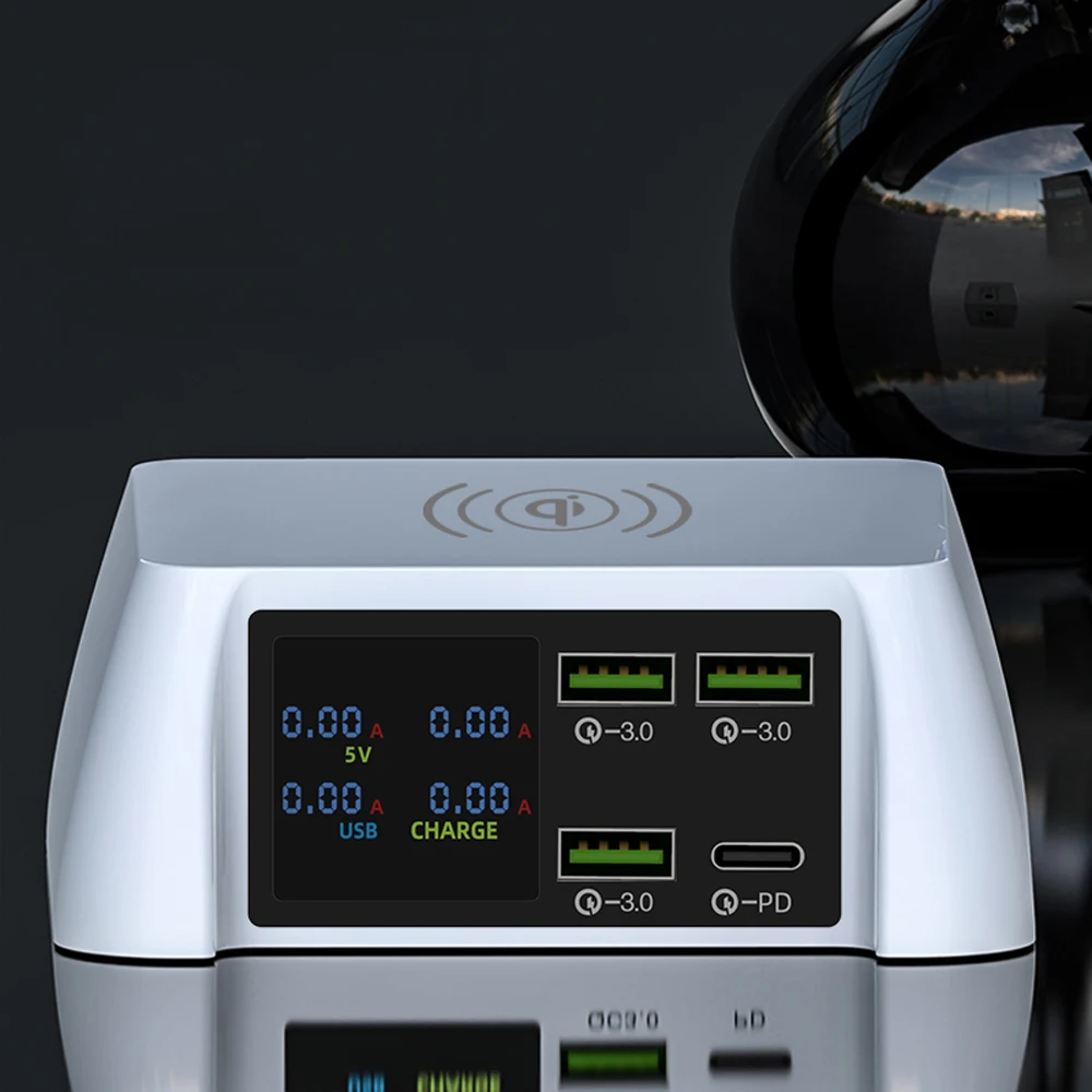 US $27.88 100W Multi USB Charger Qi Wireless Charger QC 30 Quick Charge LCD PD Fast Charger For Iphone XS 12 11 Pro Max Samsung Huawei