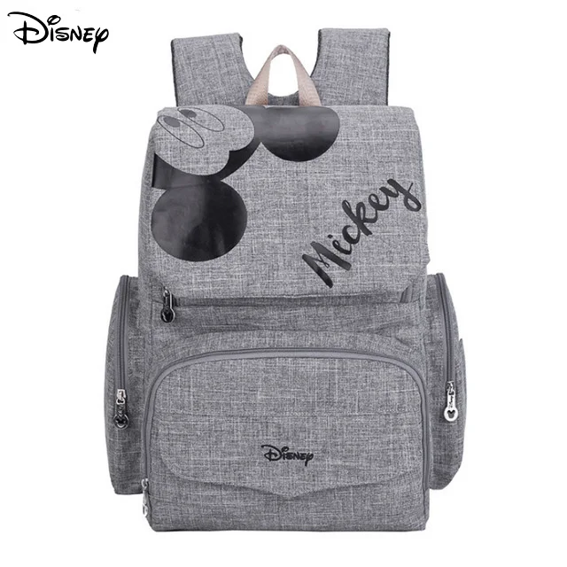 Disney мультяшная Пеленка, рюкзак, сумка для коляски, дорожная сумка для беременных, сумка для подгузников, Большая вместительная сумка для ухода за ребенком, Бесплатный крючок - Цвет: Розовый