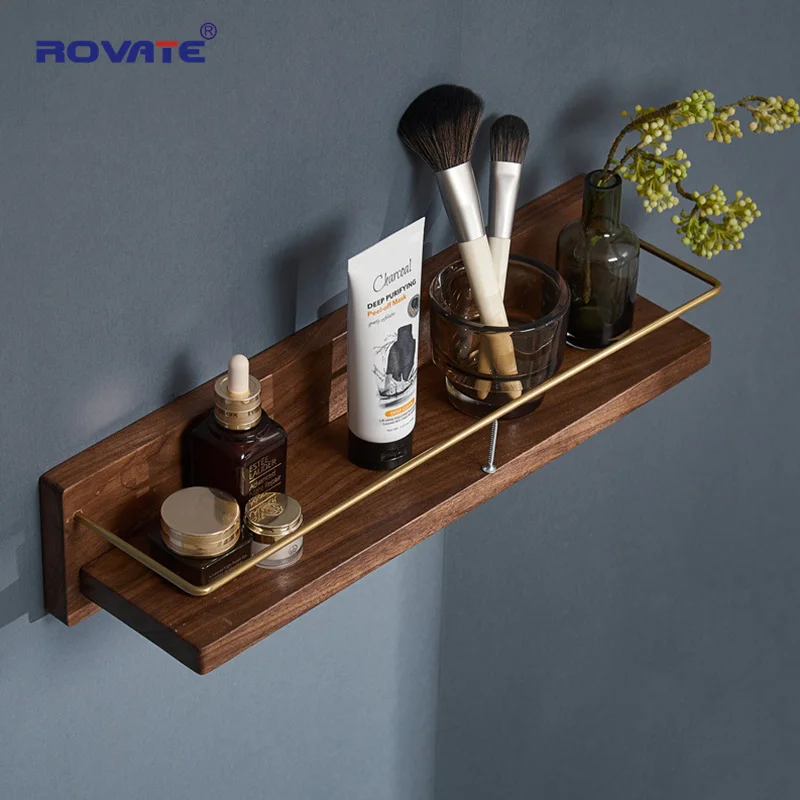 ROVATE Rustic Floating Shelves Wall Mounted, Decorative Storage Shelf with  Removable Towel Holder for Kitchen & Bathroom - AliExpress