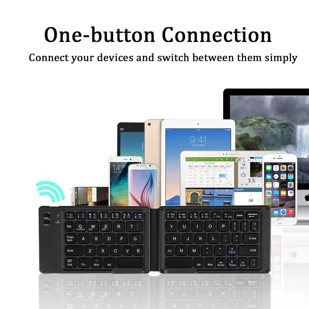 Light Handy Bluetooth 3.0 Folding Keyboard Portable Foldable BT Wireless Keypad For ipad IOS Android Windows Tablet phone 