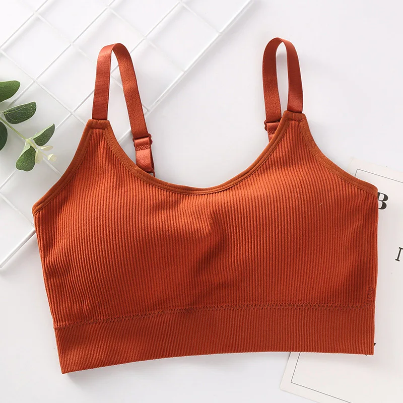 

Women Seamless Bra Breathable Tube Top Solid Color Adjustable for Sports Sleep JS24