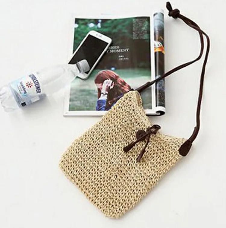 

Simple and Generous Crochet Paper Rope Messenger Straw Woven Bag Woven Bag Beach Bag