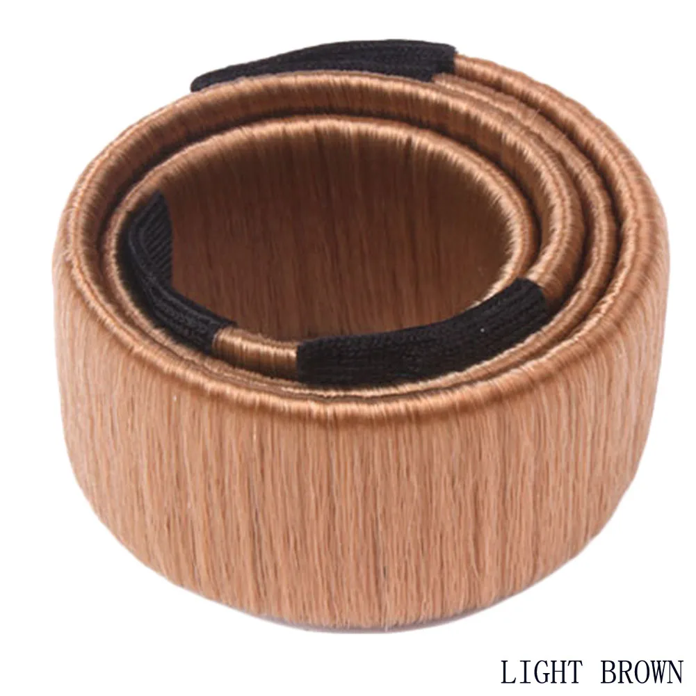 light brown 7 цветов, сделай сам, легкая машинка для плетения волос, эластичная лента для волос, пончики, шиньон, Волшебная французская кудрявая головка, инструменты для укладки волос - Цвет: light brown